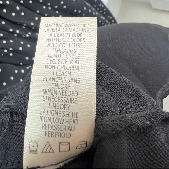 Max Studio sz large polka dot midi dress w/long sleeves and cinched waist - Picture 8 of 8